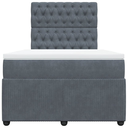 Boxspring met matras fluweel donkergrijs 120x200 cm