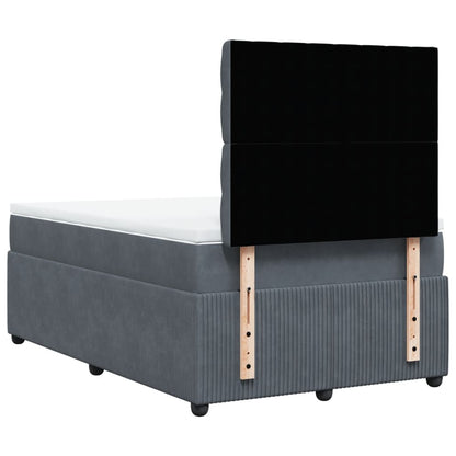 Boxspring met matras fluweel donkergrijs 120x200 cm