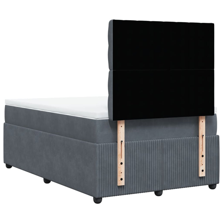 Boxspring met matras fluweel donkergrijs 120x200 cm