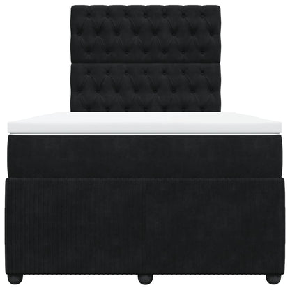 Boxspring met matras fluweel zwart 120x200 cm