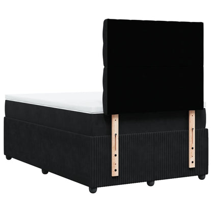 Boxspring met matras fluweel zwart 120x200 cm