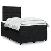 Velvet Black Box Spring Bed with Mattress 120x200 cm