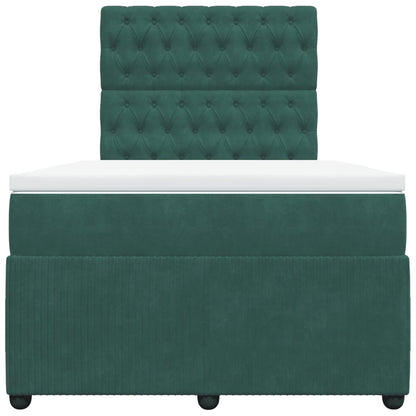 Boxspring met matras fluweel donkergroen 120x200 cm