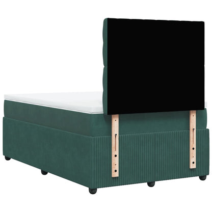 Boxspring met matras fluweel donkergroen 120x200 cm