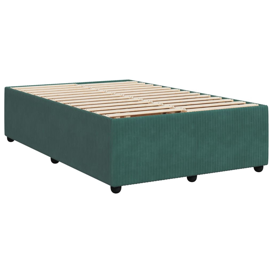 Boxspring met matras fluweel donkergroen 120x200 cm