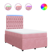 Boxspring met matras fluweel roze 120x200 cm