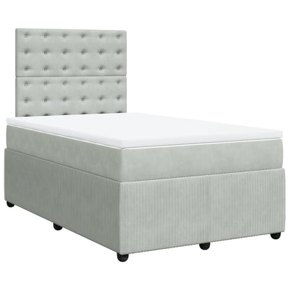 Boxspring met matras fluweel lichtgrijs 120x200 cm