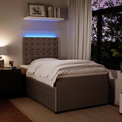 Boxspring met matras fluweel lichtgrijs 120x200 cm