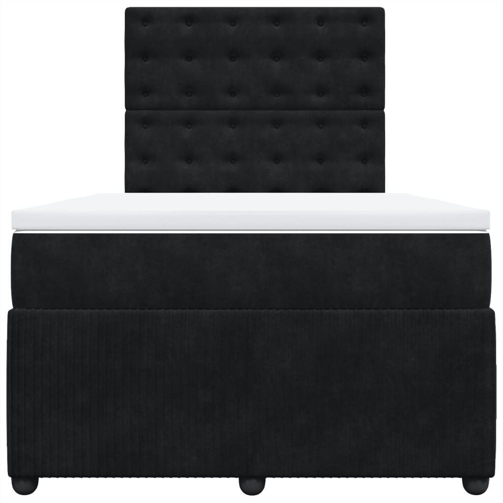 Boxspring met matras fluweel zwart 120x200 cm