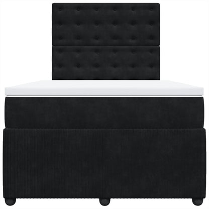 Boxspring met matras fluweel zwart 120x200 cm