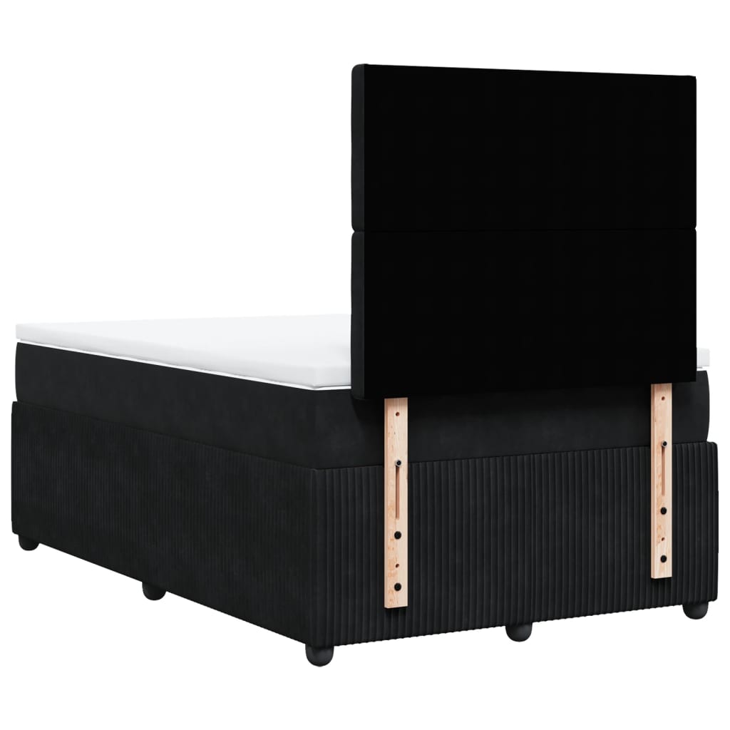 Boxspring met matras fluweel zwart 120x200 cm