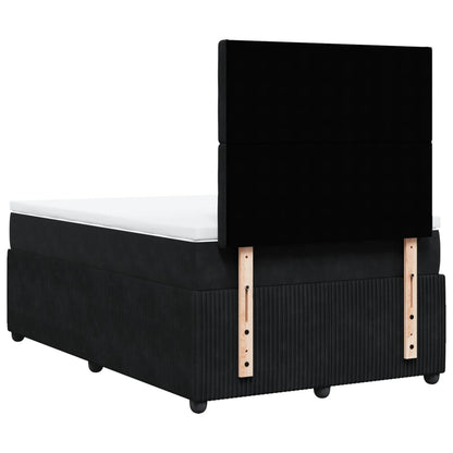 Boxspring met matras fluweel zwart 120x200 cm