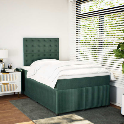 Boxspring met matras fluweel donkergroen 120x200 cm