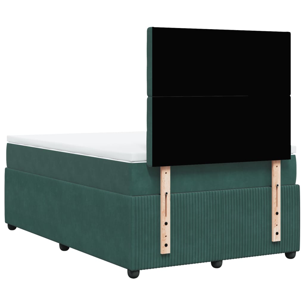Boxspring met matras fluweel donkergroen 120x200 cm