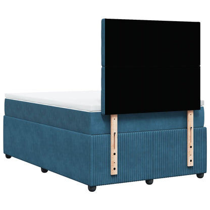 Boxspring met matras fluweel blauw 120x200 cm