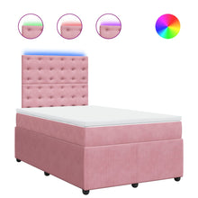 Boxspring met matras fluweel roze 120x200 cm
