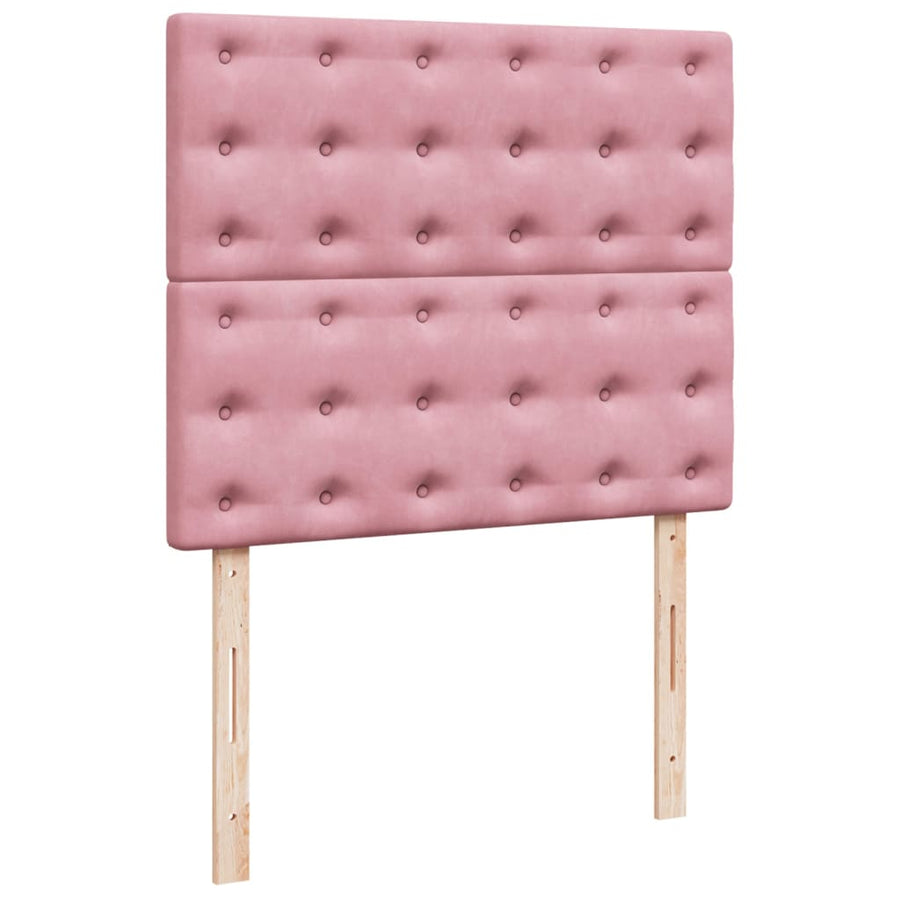 Boxspring met matras fluweel roze 120x200 cm