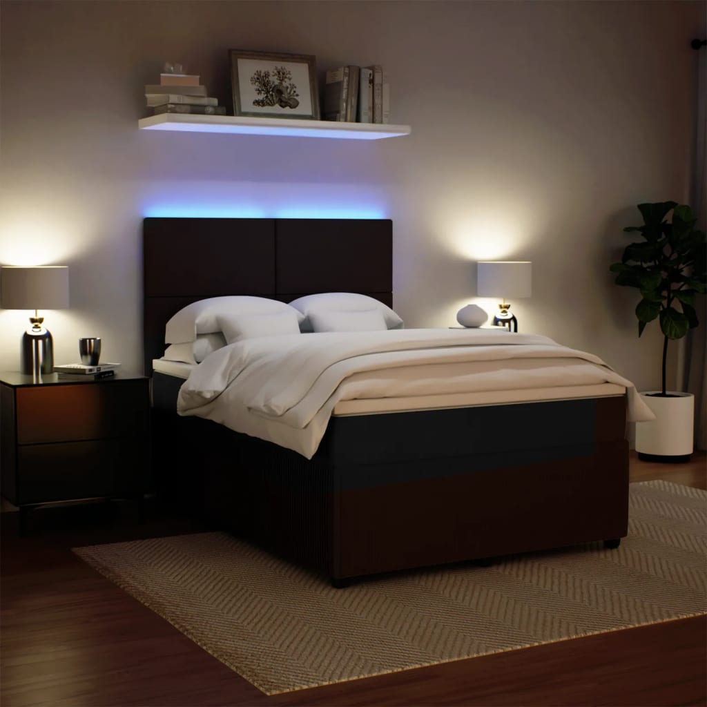 Boxspring met matras fluweel zwart 140x190 cm