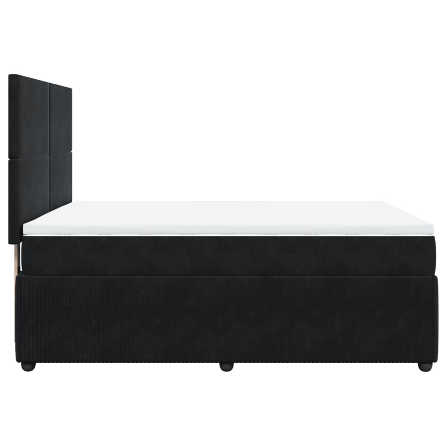 Boxspring met matras fluweel zwart 140x190 cm