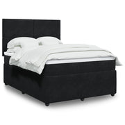 Boxspring met matras 140x190 cm zwart fluweel