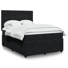 Boxspring met matras fluweel zwart 140x190 cm
