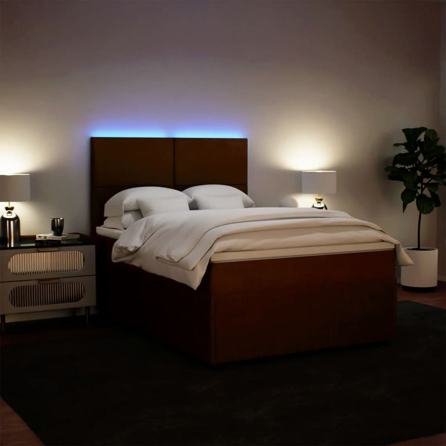 Boxspring met matras fluweel roze 140x190 cm