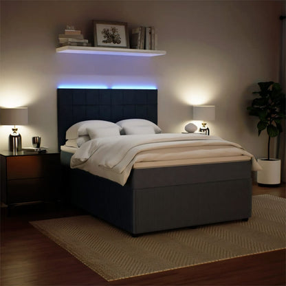 Boxspring met matras fluweel donkergrijs 140x190 cm