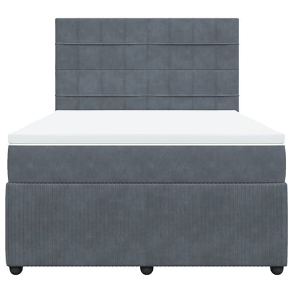 Boxspring met matras fluweel donkergrijs 140x190 cm