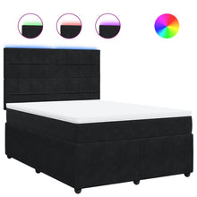 Boxspring met matras fluweel zwart 140x190 cm