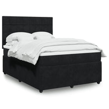 Boxspring met matras fluweel zwart 140x190 cm