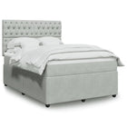 Boxspring met matras 140x190 cm lichtgrijs fluweel