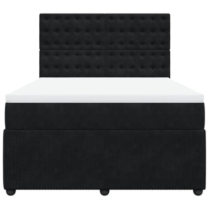 Boxspring met matras fluweel zwart 140x190 cm