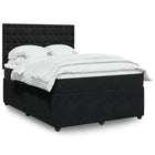 Boxspring met matras 140x190 cm zwart fluweel