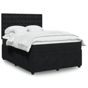 Boxspring met matras 140x190 cm zwart fluweel