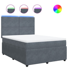 Boxspring met matras fluweel donkergrijs 140x200 cm