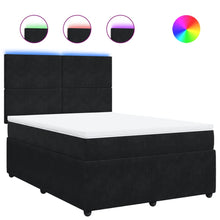 Boxspring met matras fluweel zwart 140x200 cm