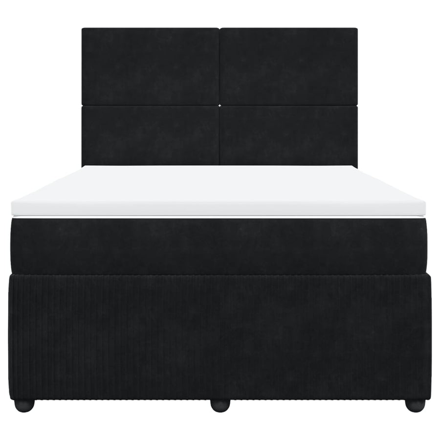 Boxspring met matras fluweel zwart 140x200 cm