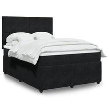 Boxspring met matras fluweel zwart 140x200 cm