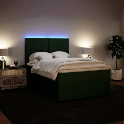 Boxspring met matras fluweel donkergroen 140x200 cm