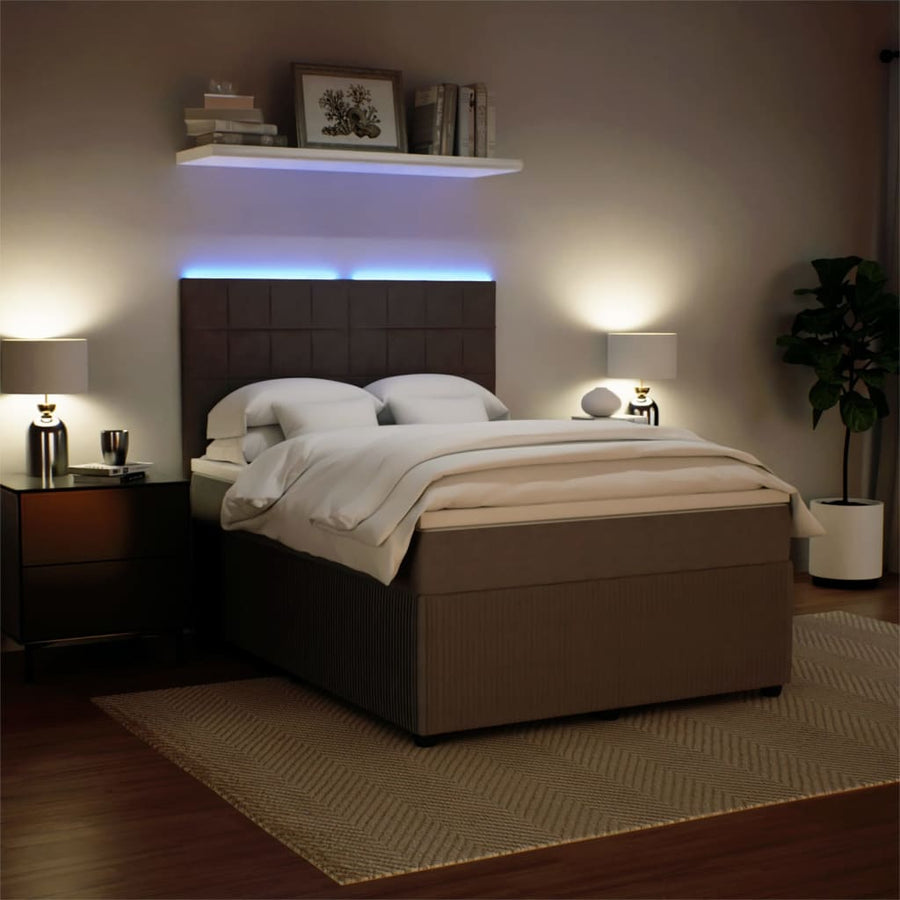 Boxspring met matras fluweel lichtgrijs 140x200 cm