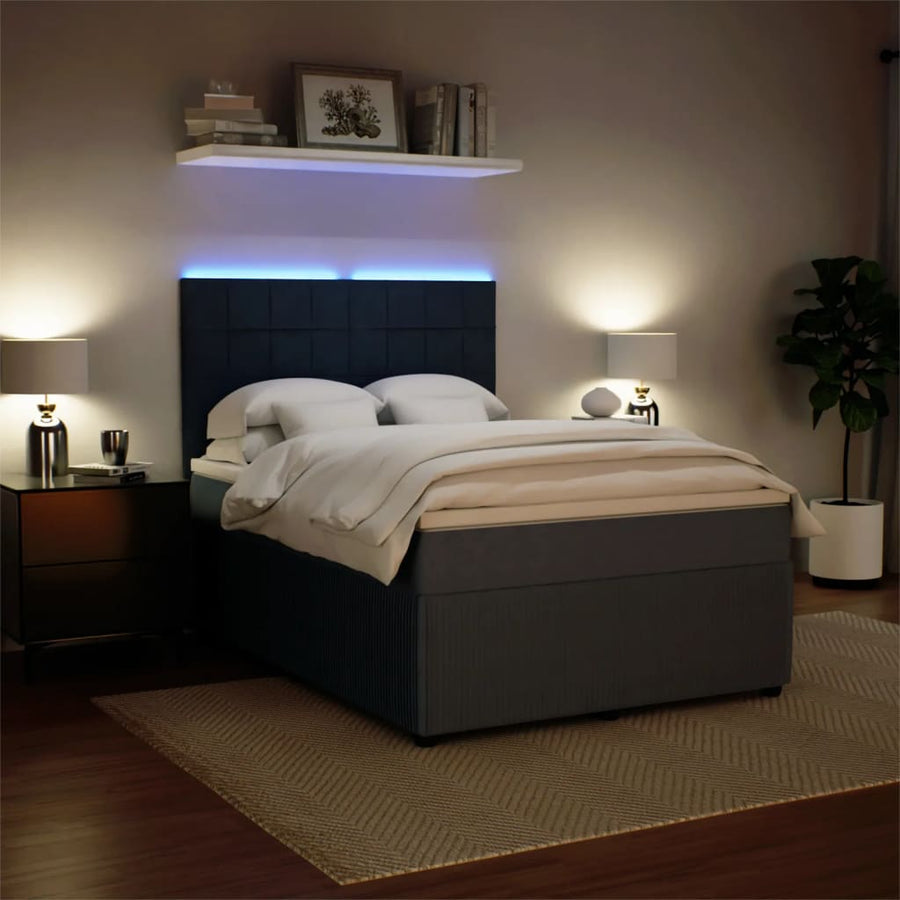 Boxspring met matras fluweel donkergrijs 140x200 cm