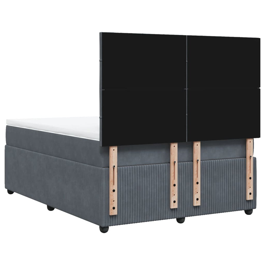 Boxspring met matras fluweel donkergrijs 140x200 cm