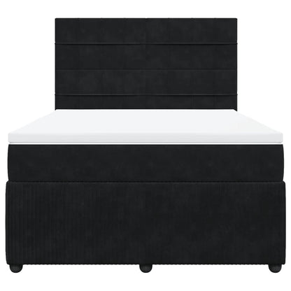 Boxspring met matras fluweel zwart 140x200 cm