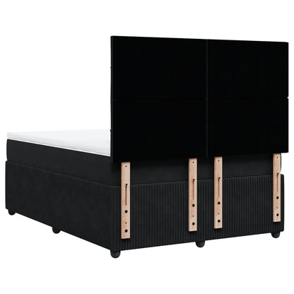 Boxspring met matras fluweel zwart 140x200 cm