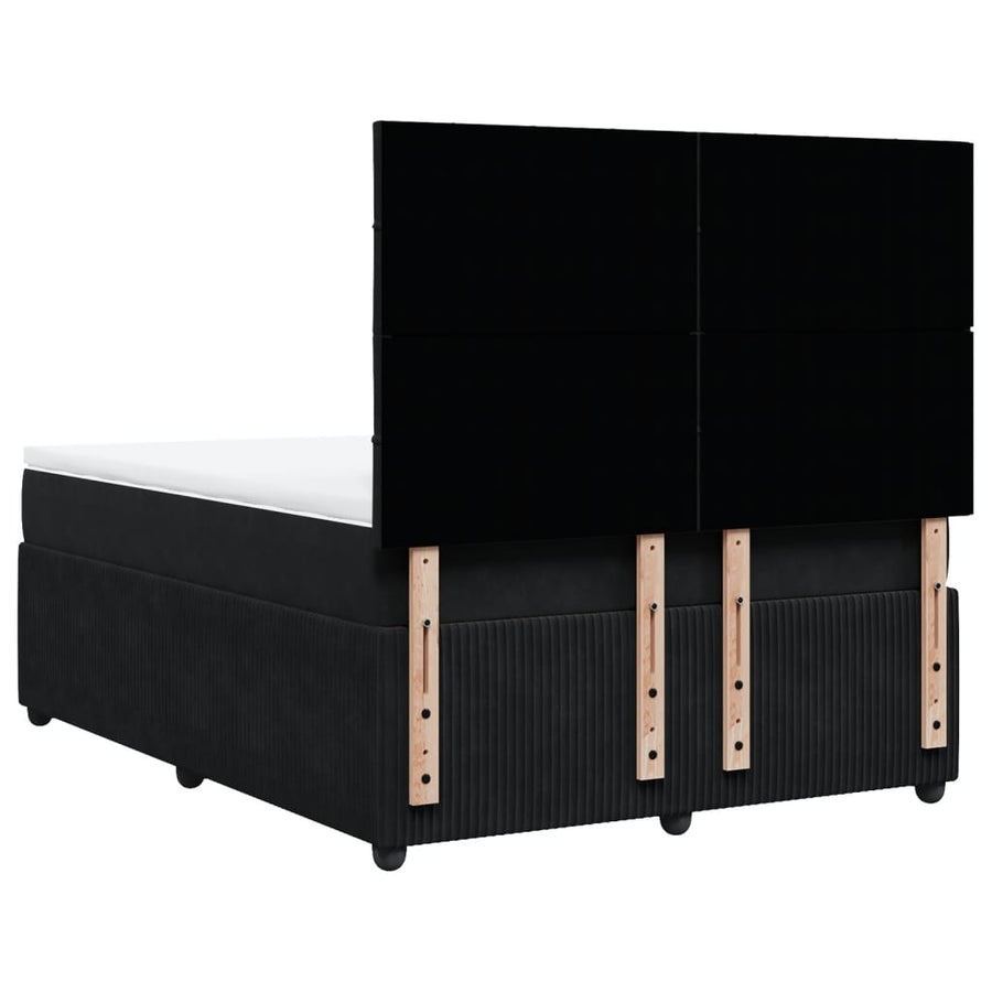 Boxspring met matras fluweel zwart 140x200 cm
