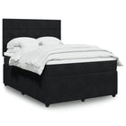 Boxspring met matras fluweel zwart 140x200 cm