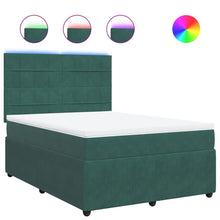 Boxspring met matras fluweel donkergroen 140x200 cm