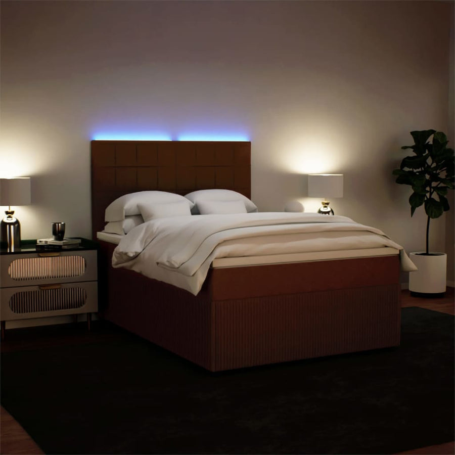 Boxspring met matras fluweel roze 140x200 cm