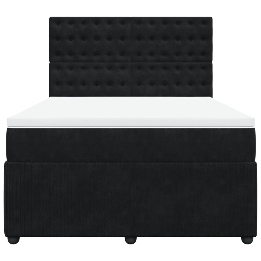 Boxspring met matras fluweel zwart 140x200 cm