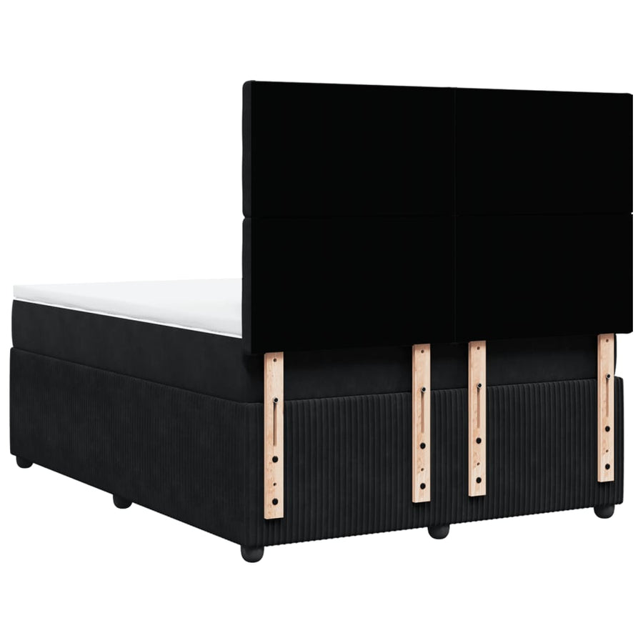 Boxspring met matras fluweel zwart 140x200 cm